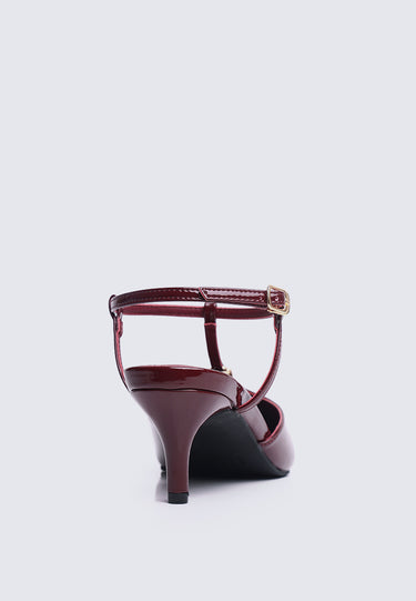 Alize Comfy Fit Footbed Microfiber Leather Heels In Maroon