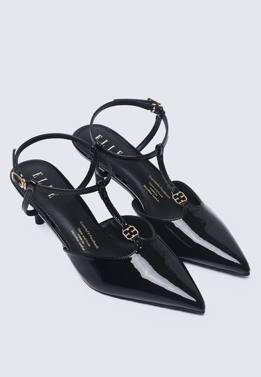Alize Comfy Fit Footbed Microfiber Leather Heels In Black