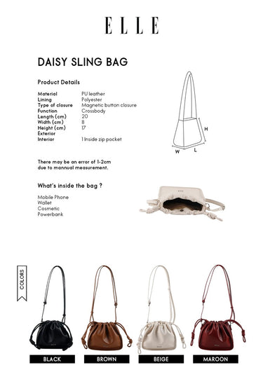 Elle Daisy Sling Bag (Brown)