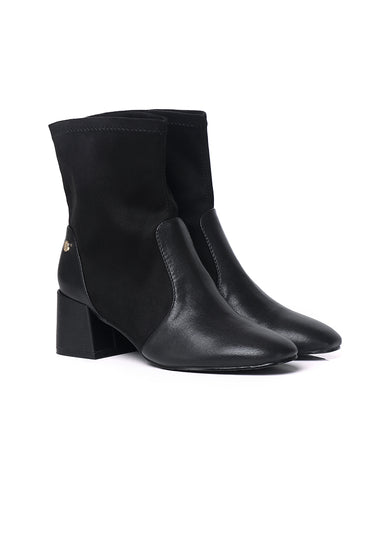 Maiwen Comfy Fit Footbed Microfiber Leather Boots In Black