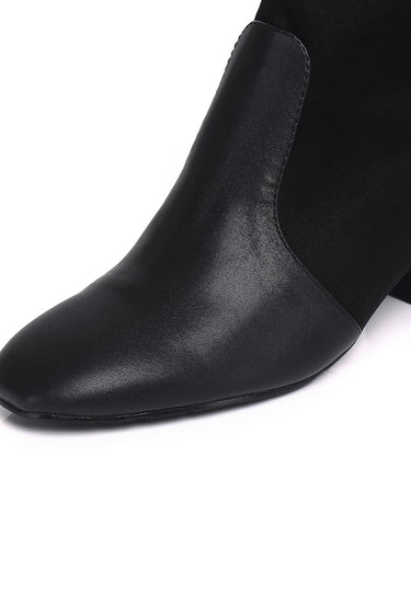 Maiwen Comfy Fit Footbed Microfiber Leather Boots In Black