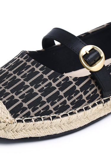 Josephine Comfy Fit Footbed Microfiber Leather Espadrilles In Black