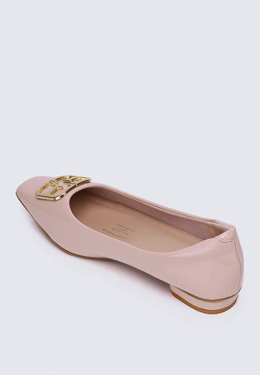 Jacqueline Comfy Fit Footbed Microfiber Leather Flats & Ballerina In Pink