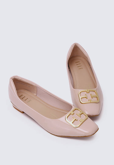 Jacqueline Comfy Fit Footbed Microfiber Leather Flats & Ballerina In Pink