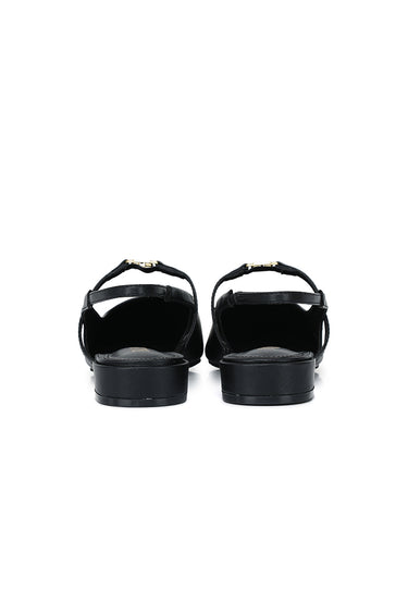 Cherie Comfy Fit Footbed Microfiber Leather Flats & Ballerina In Black