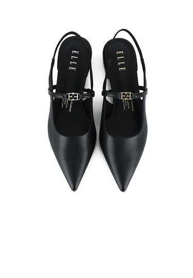 Cherie Comfy Fit Footbed Microfiber Leather Flats & Ballerina In Black