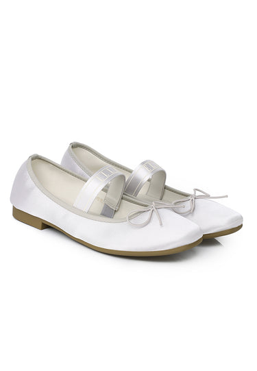 Coralie Comfy Fit Footbed Flats & Ballerina In Silver