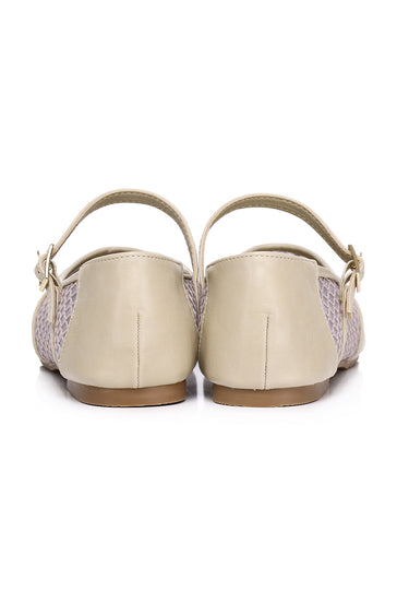 Inaya Comfy Fit Footbed Microfiber Leather Flats In Khaki