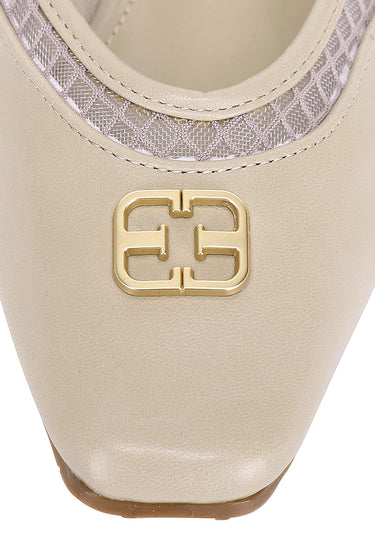 Inaya Comfy Fit Footbed Microfiber Leather Flats In Khaki