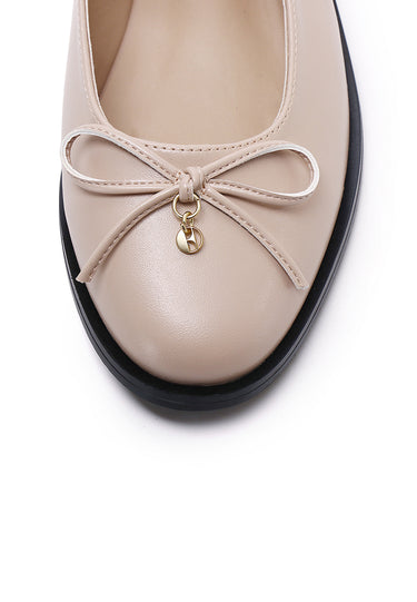 Darcy Comfy Fit Footbed Flats & Ballerina In Nude