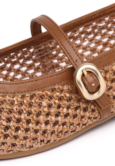 Paloma Comfy Fit Footbed Microfiber Leather Flats & Ballerina In Tan