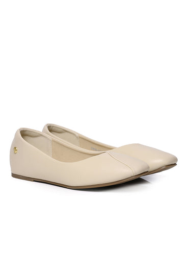 Tulip Comfy Fit Footbed Flats & Ballerina In Beige