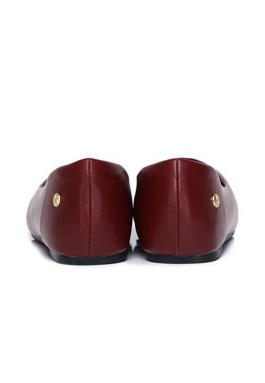 Tulip Comfy Fit Footbed Flats & Ballerina In Maroon