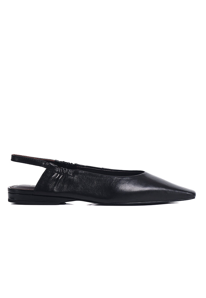 Danielle Comfy Fit Footbed Premium Leather Flats & Ballerina In Black