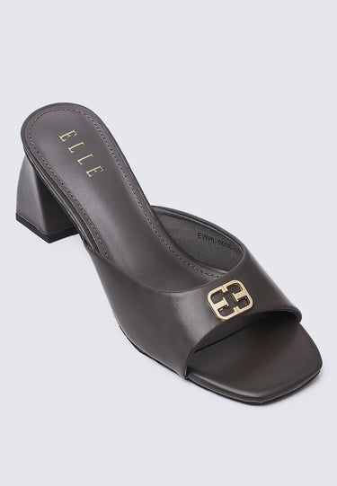 Vivienne Comfy Fit Footbed Microfiber Leather Heels In Grey