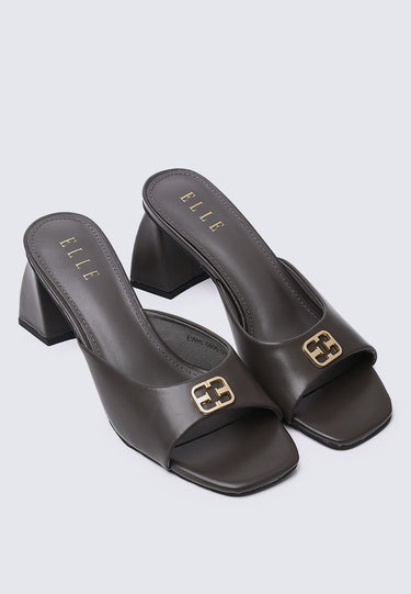 Vivienne Comfy Fit Footbed Microfiber Leather Heels In Grey