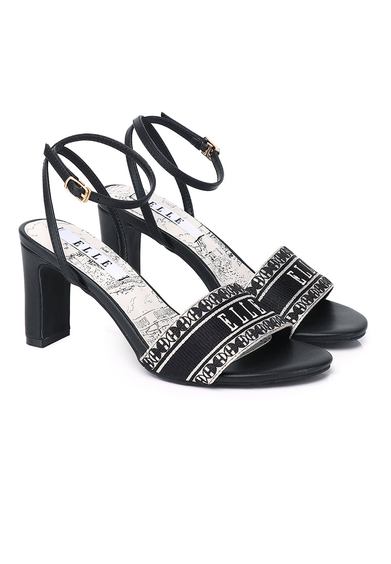 Comfy black heeled sandals best sale