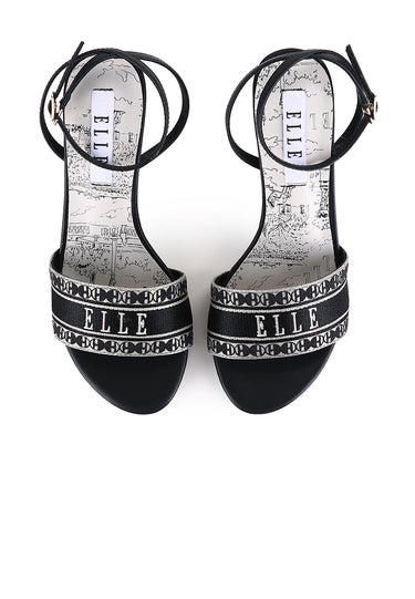 Glamour Comfy Fit Footbed Microfiber Leather Heels In Black