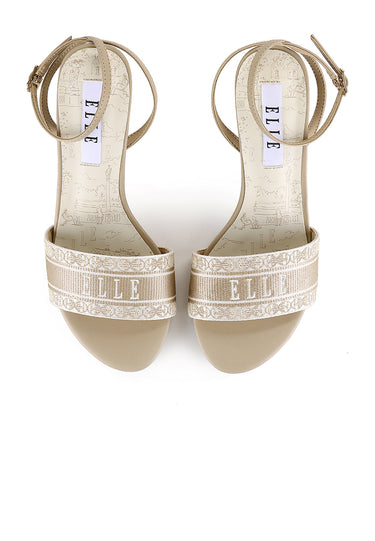 Glamour Comfy Fit Footbed Microfiber Leather Heels In Nude