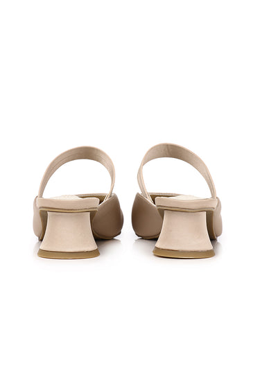 Allure Comfy Fit Footbed Microfiber Leather Heels In Nude