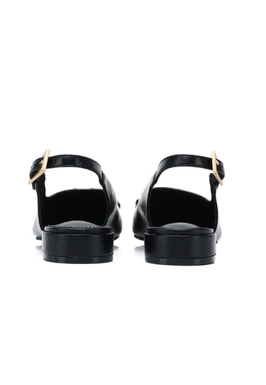 Maryse Comfy Fit Footbed Microfiber Leather Heels In Black