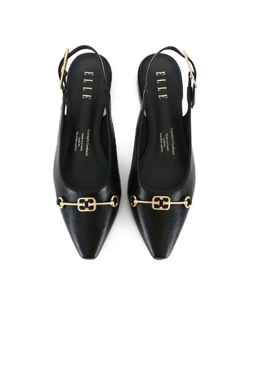 Maryse Comfy Fit Footbed Microfiber Leather Heels In Black