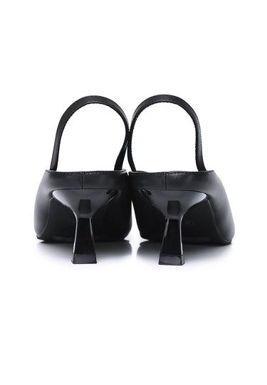 Beatrice Comfy Fit Footbed Microfiber Leather Heels In Black
