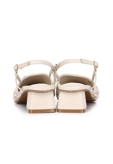 Berthe Comfy Fit Footbed Microfiber Leather Heels In Khaki
