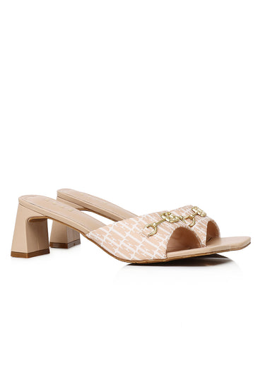 Celestine Comfy Fit Footbed Microfiber Leather Heels In Blush