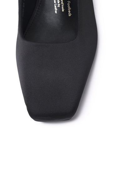 Chloe Comfy Fit Footbed Microfiber Leather Heels In Black