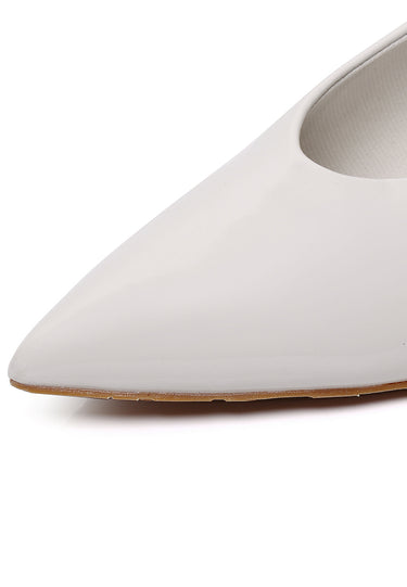 Margaux Comfy Fit Footbed Microfiber Leather Heels In Beige
