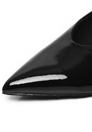 Margaux Comfy Fit Footbed Microfiber Leather Heels In Black