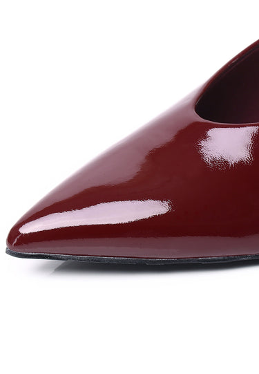Margaux Comfy Fit Footbed Microfiber Leather Heels In Brick Red