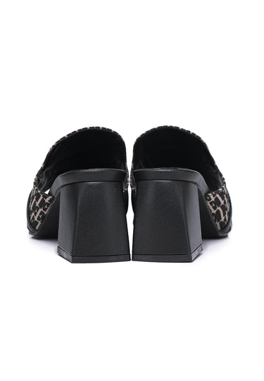 Debora Comfy Fit Footbed Microfiber Leather Heels In Black