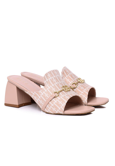 Debora Comfy Fit Footbed Microfiber Leather Heels In Blush