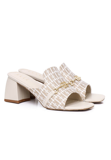 Debora Comfy Fit Footbed Microfiber Leather Heels In Khaki