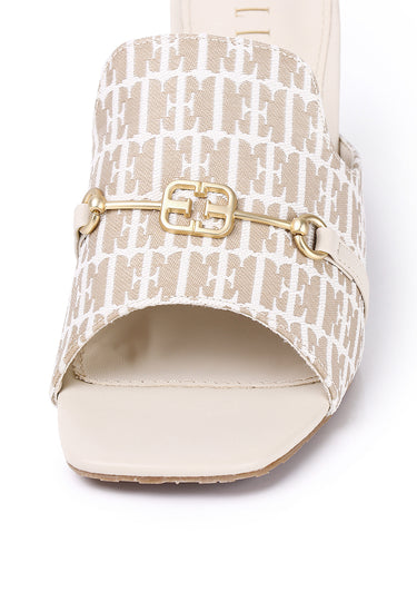 Debora Comfy Fit Footbed Microfiber Leather Heels In Khaki