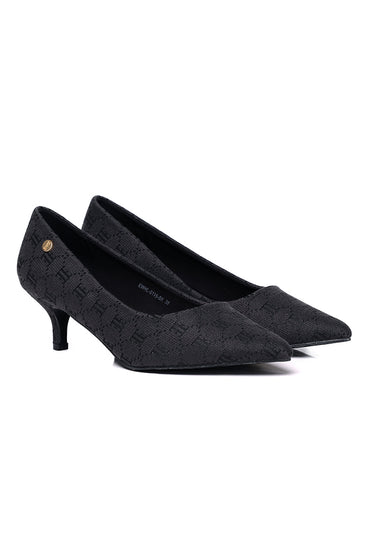 Echo Comfy Fit Footbed Microfiber Leather Heels In Black