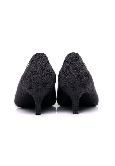 Echo Comfy Fit Footbed Microfiber Leather Heels In Black