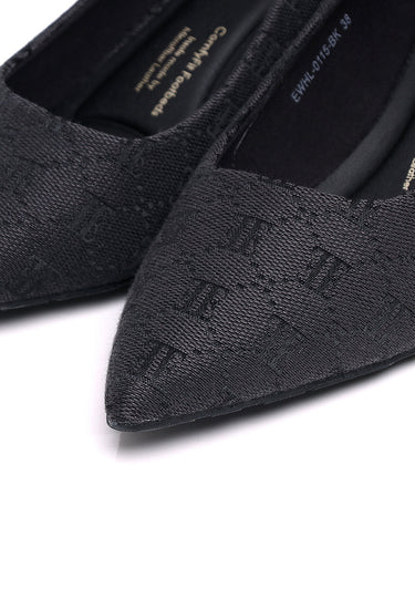 Echo Comfy Fit Footbed Microfiber Leather Heels In Black