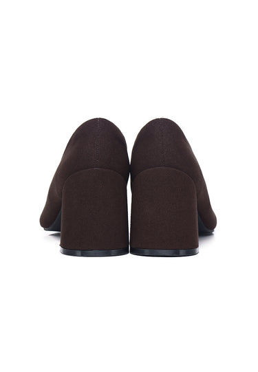 Eve Comfy Fit Footbed Microfiber Leather Heels In Espresso