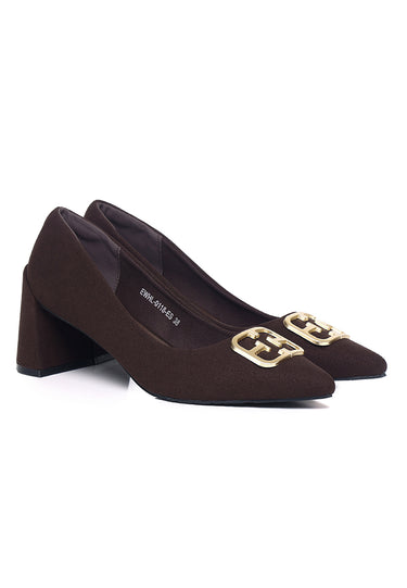 Eve Comfy Fit Footbed Microfiber Leather Heels In Espresso