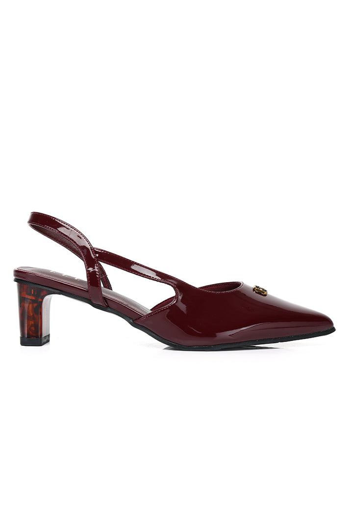 Fianna Patent Comfy Fit Footbed Microfiber Leather Heels In Burgundy