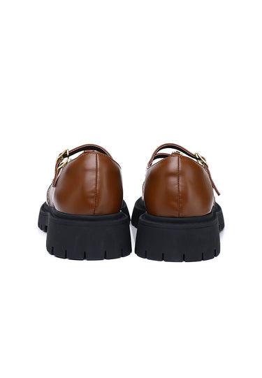 Mallory Comfy Fit Footbed Microfiber Leather Loafers In Brown