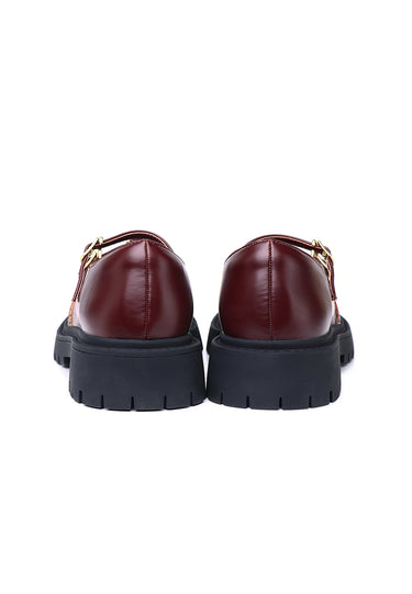 Mallory Comfy Fit Footbed Microfiber Leather Loafers In Burgundy