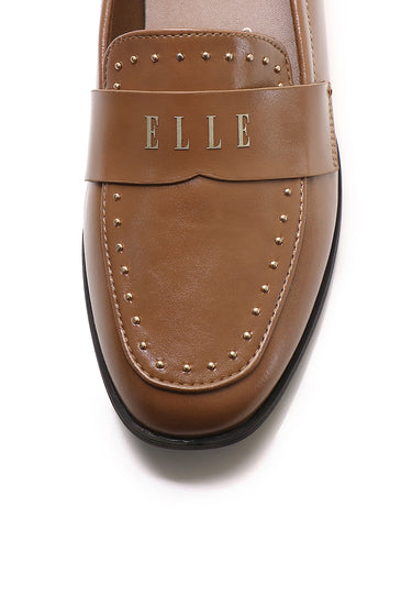 Agnes Comfy Fit Footbed Microfiber Leather Loafers In Tan
