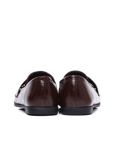 Agnes Comfy Fit Footbed Microfiber Leather Loafers In Brown