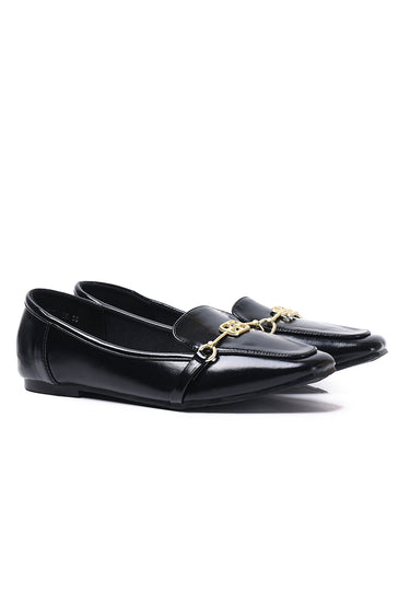 Odette Comfy Fit Footbed Microfiber Leather Loafers In Black