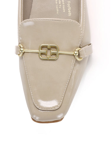Odette Comfy Fit Footbed Microfiber Leather Loafers In Khaki