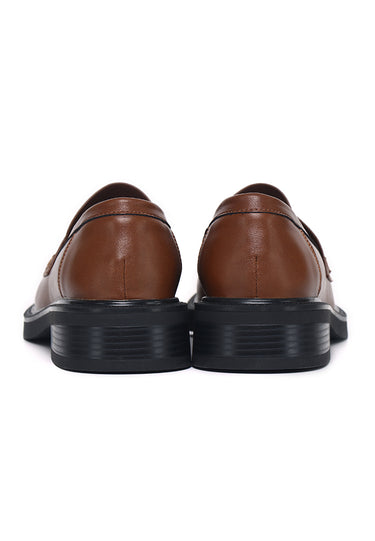Sabine Comfy Fit Footbed Microfiber Leather Loafers In Brown